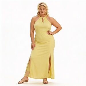 SOFT SURROUNDINGS Soliloquy Linden Green Linen & Silk Sleeveless Maxi Dress NEW